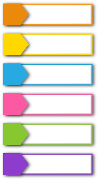 Set infografico di banner adesivi a colori Immagine a colori isolata su sfondo bianco