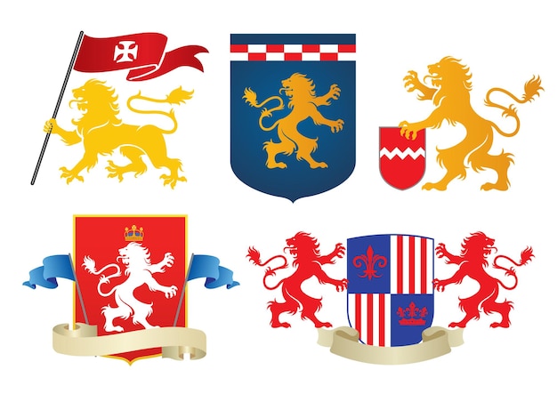 Set leone araldico semplice