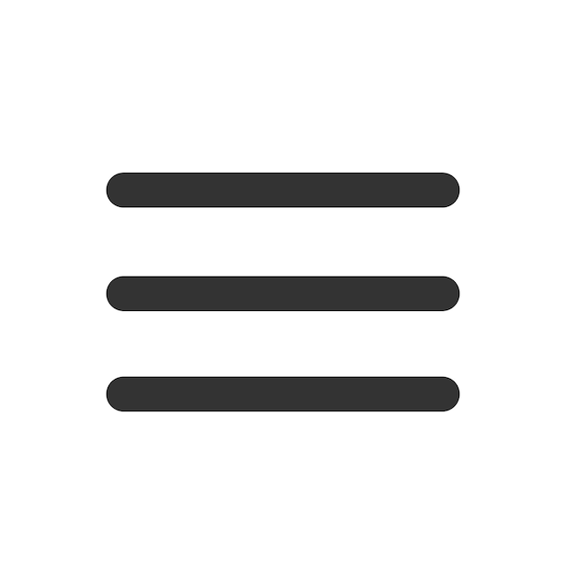 Set minimo di icone piatte di menu hamburger Set vettoriale di icone di menu di elementi di progettazione dell'interfaccia utente