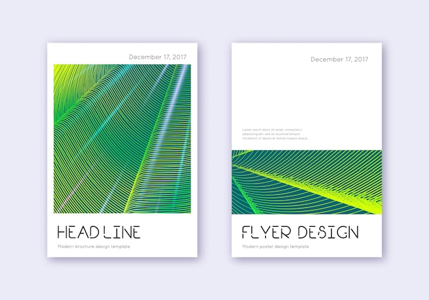 Set minimo di modelli di progettazione della copertina Abstract verde