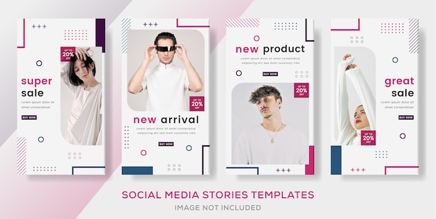 Set storie banner geomatric