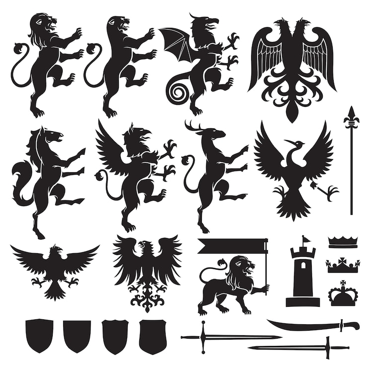 set vettoriale araldica