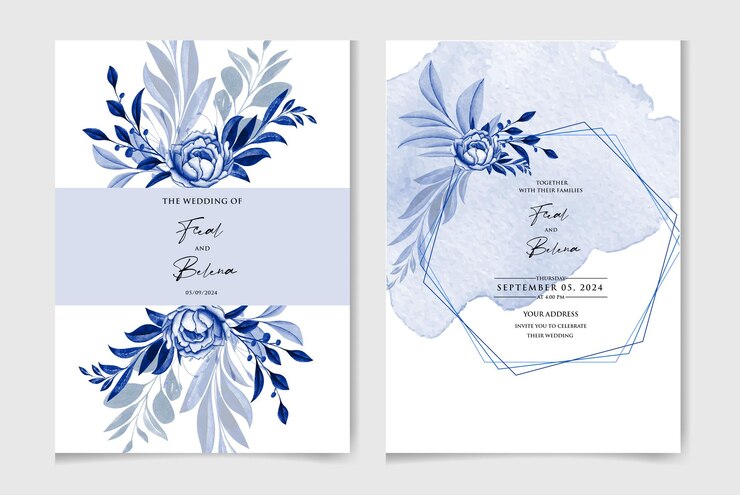 Set vettoriale di bellissime carte d'invito ad acquerello per matrimoni floreali e botanici con rose e foglie