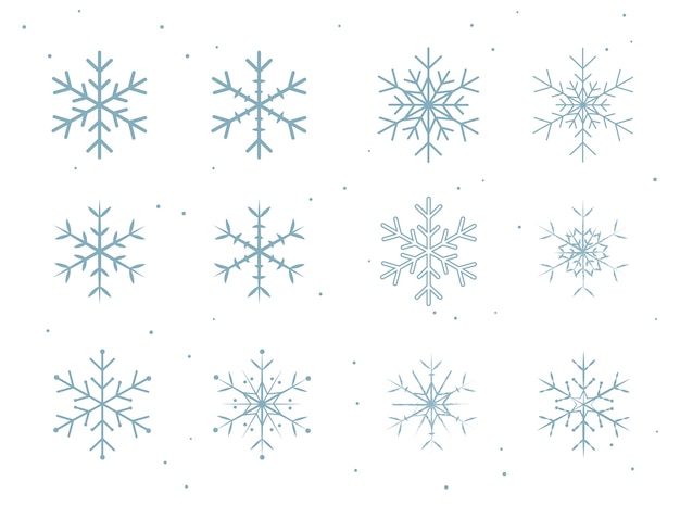 Set vettoriale di fiocchi di neve