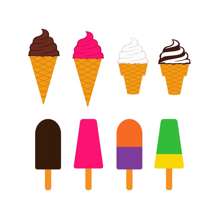 Set vettoriale di gelato