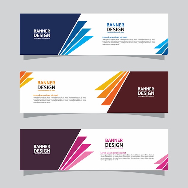 Set vettoriale di landscape banner background design concept Web background business layout template