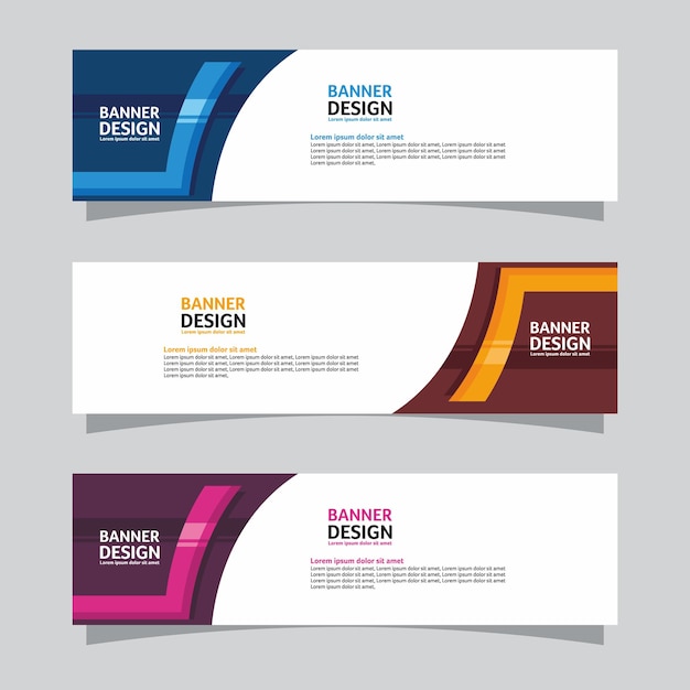 Set vettoriale di landscape banner background design concept Web background business layout template