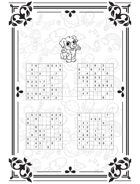 Set vettoriale di puzzle del gioco sudoku con numeri