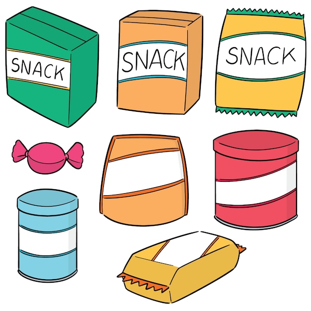set vettoriale di snack