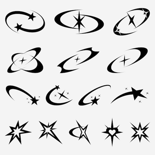 Set vettoriale di vortice stellare Y2K
