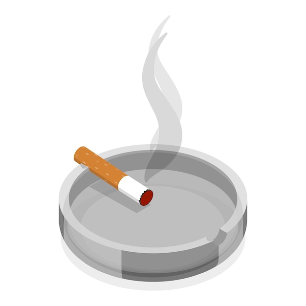 Set vettoriale piatto isometrico 3D della collezione di fumatori, attributi di fumo e prodotti del tabacco, articolo 3
