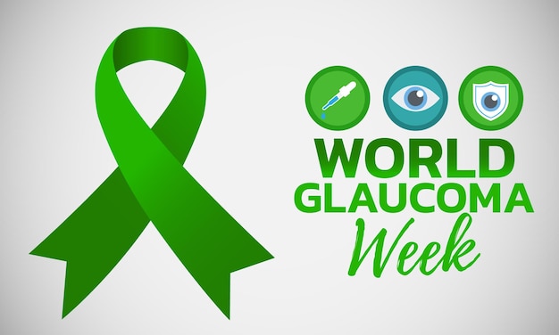Settimana mondiale del glaucoma Biglietto d'auguri per poster con banner vettoriale per i social media
