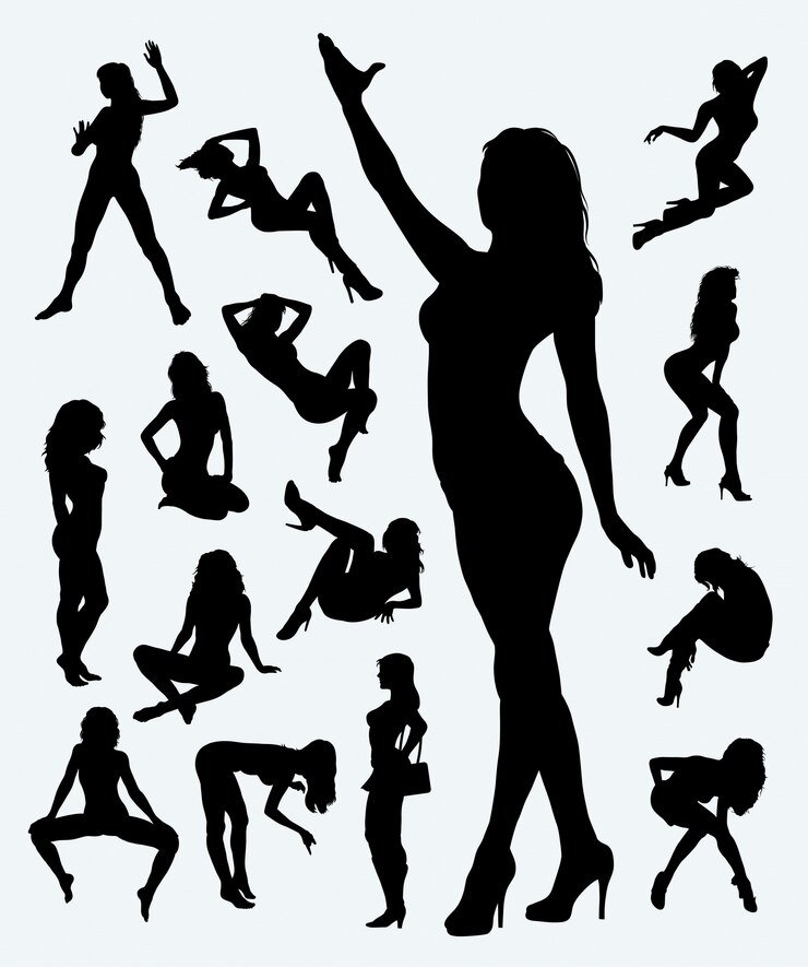 Sexy Girl in Action Silhouette