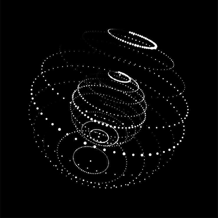 Vettore sfera futuristica vettoriale di particelle e linee connessione di rete big data sfondo astratto