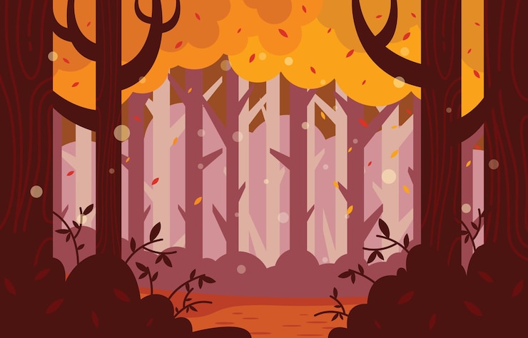 Vettore sfondamento della foresta d'autunno