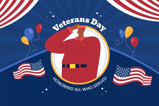 Sfondamento piatto del giorno dei veterani
