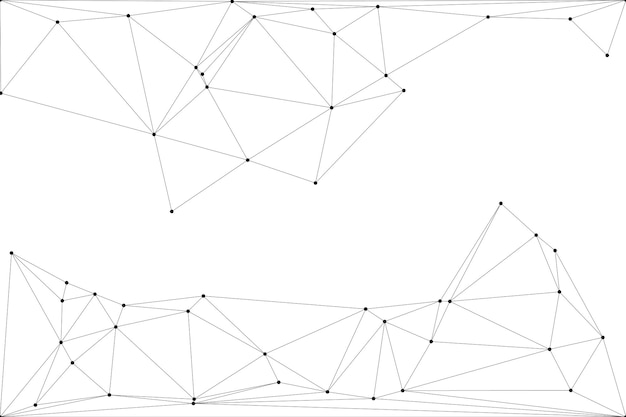 Sfondi a maglia polimerica scura e vibrante con connessioni geometriche colorate per l'uso in magazzino