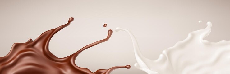 Sfondi di cioccolato e latte Latte e choco marrone fuso Illustrazione vettoriale realistica