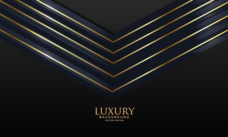 Vettore sfondi di lusso in oro nero sfondi di lusso con linee dorate