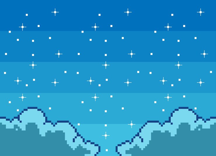 Vettore sfondi di pixel notturni di clous
