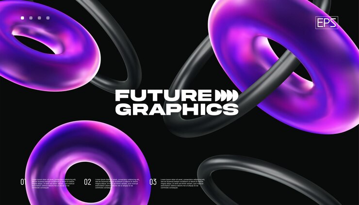 Vettore sfondio 3d con forme geometriche gradienti