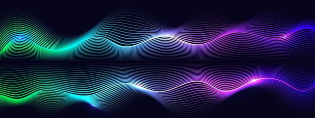 Sfondio astratto con linee ondulate gradienti