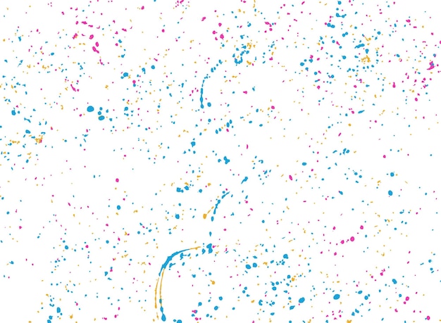 Sfondio astratto di spruzzi sciolti in colori allegri spruzzati inchiostri a tre colori stencil ingenuo divertente