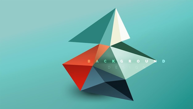 Sfondio astratto geometrico in stile origami composizione di forma triangolare concetto di design low poly illustrazione minimalista alla moda colorata