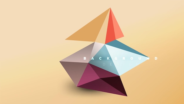 Sfondio astratto geometrico in stile origami composizione di forma triangolare concetto di design low poly illustrazione minimalista alla moda colorata