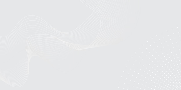Sfondio astratto grigio futuristico Linea d'onda bianca moderna
