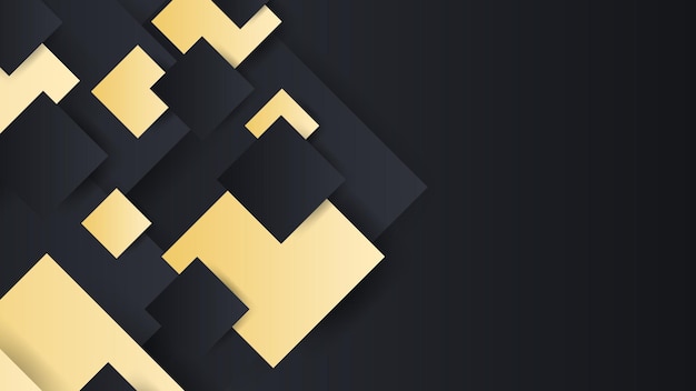 Sfondio astratto nero e oro con forme geometriche Sfondio geometrico nero e oro