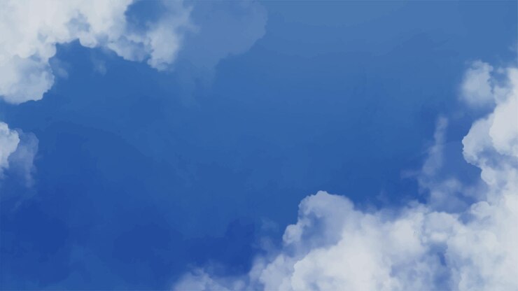 Vettore sfondio blu del cielo dipinto a mano in acquerello