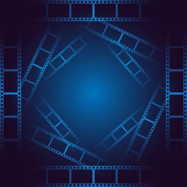 Sfondio cinematografico con strisce di film illustrazione vettoriale