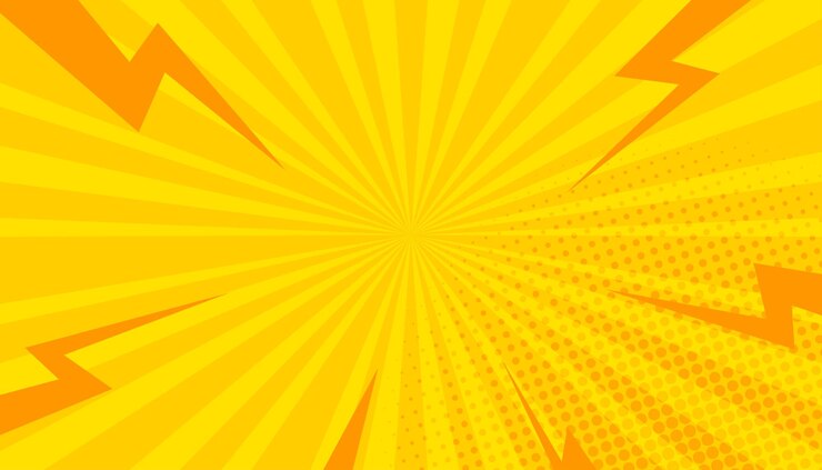 Vettore sfondio comico pop art con tuono flash tuono fulmine sfondo comico cornice di cartoni animati