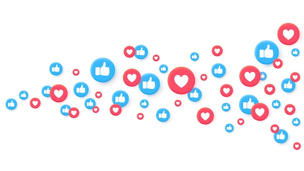 Sfondio dei social media Bunch di like e pulsanti pollice in su Vector EPS 10