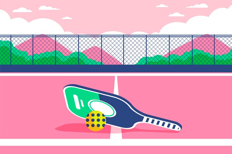 Vettore sfondio del gioco di pickleball disegnato a mano