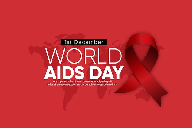 Sfondio del simbolo realistico della Giornata mondiale dell'AIDS