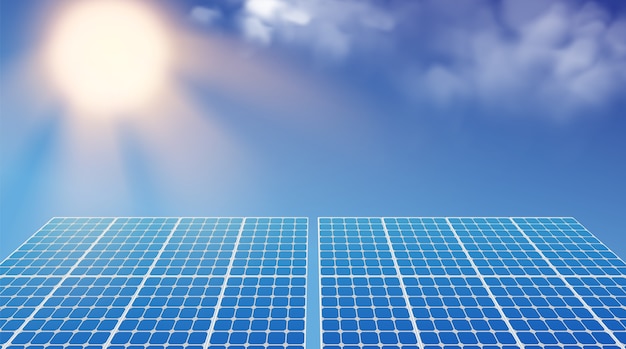 Sfondio dell'energia solare in stile realistico