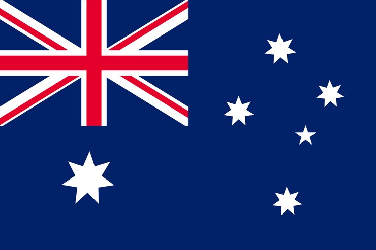 Sfondio della bandiera australiana Disegno realistico della bandiera nazionale Modello vettoriale astratto