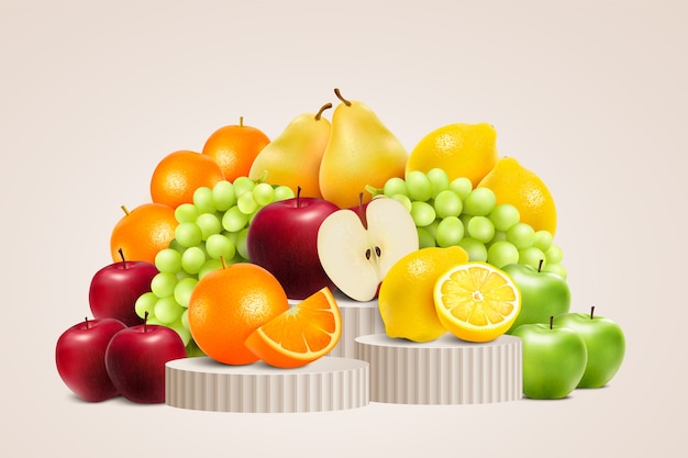 Sfondio della composizione realistica dei frutti