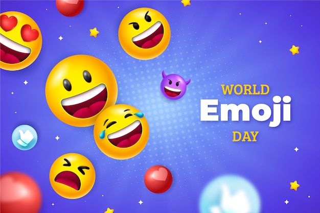 Sfondio della giornata mondiale delle emoji gradienti