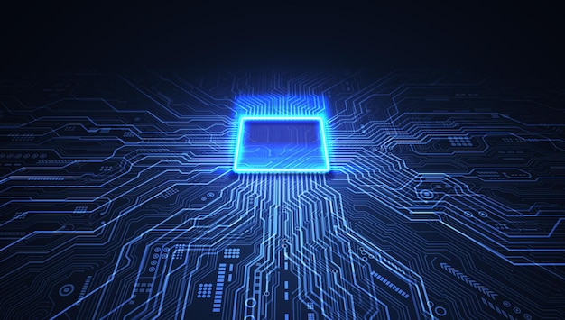 Sfondio della tecnologia dei circuiti centrali Processori di computer CPU