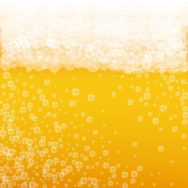 Sfondio di birra con bolle realistiche