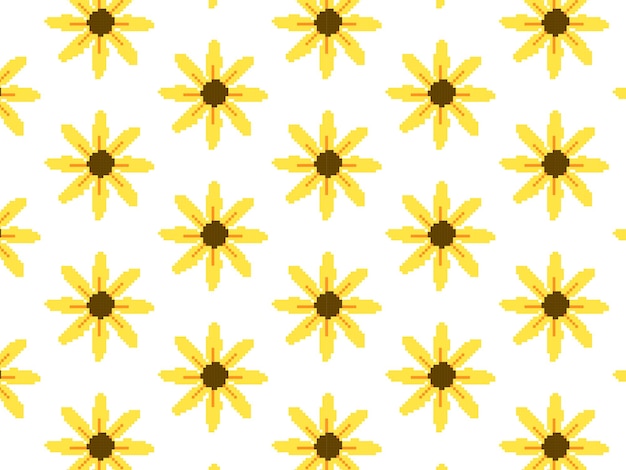 Sfondio di carta da parati a disegno a pixel di fiore