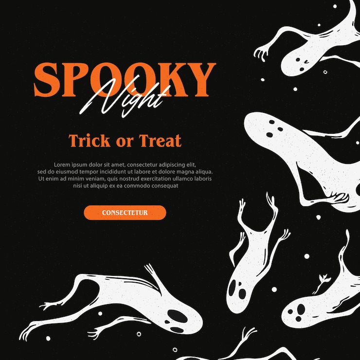 Vettore sfondio di halloween con elementi spaventosi