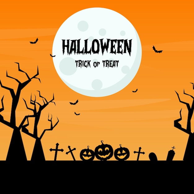 Sfondio di Halloween con paesaggio di cimitero