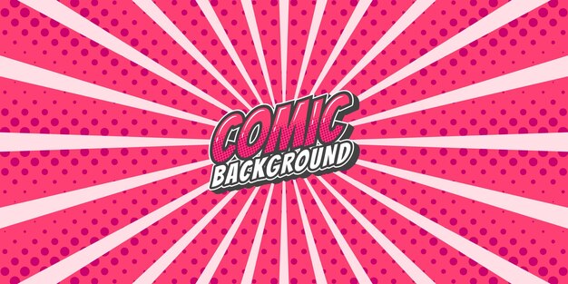 Sfondio di raggi comici pop art retro
