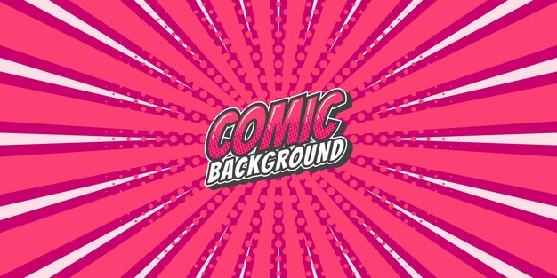 Sfondio di raggi comici pop art retro