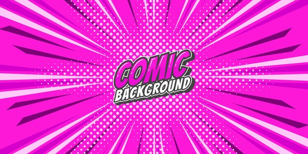 Sfondio di raggi comici pop art retro