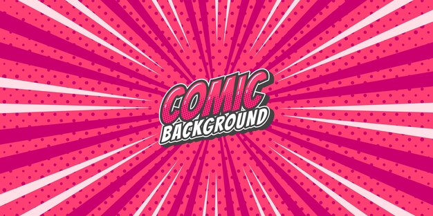Sfondio di raggi comici pop art retro